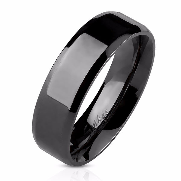3 PCS Couple Pear Cut Black CZ Black IP Stainless Steel Wedding Set Mens Flat Band