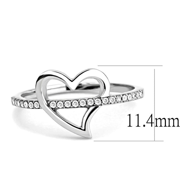 AAA Grade Clear CZ Herzform Edelstahl Damen Infinity Pave Dünnes Band