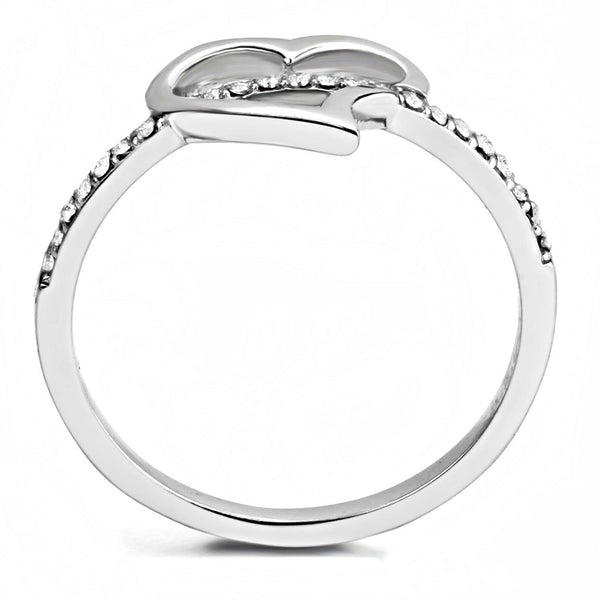 AAA Grade Clear CZ Herzform Edelstahl Damen Infinity Pave Dünnes Band