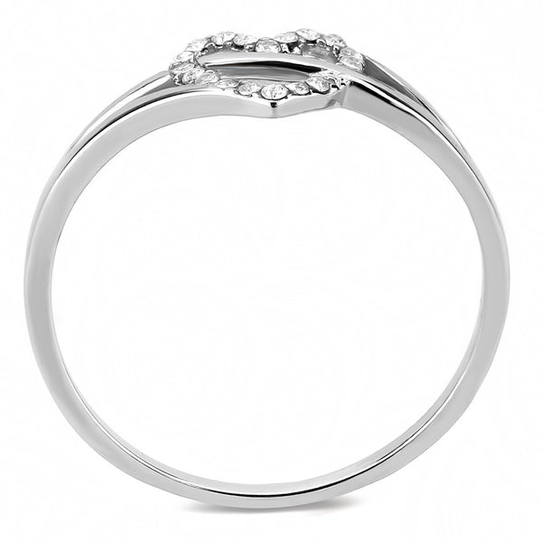 AAA-Qualität klarer Zirkonia auf herzförmigem Edelstahl für Damen Eternity Pave Dünnes Band