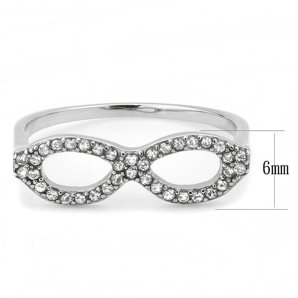 AAA-Qualität, klare Zirkonia auf Sonnenbrillen, Brillenform, Edelstahl, Eternity Pave, dünnes Band für Damen
