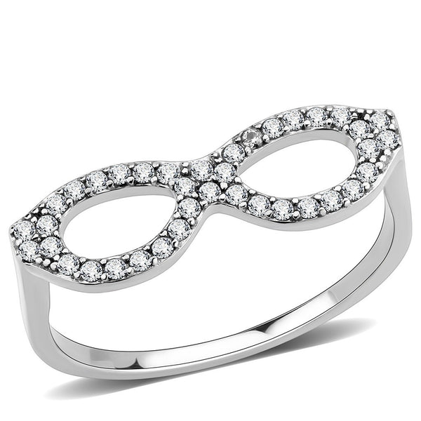 AAA-Qualität, klare Zirkonia auf Sonnenbrillen, Brillenform, Edelstahl, Eternity Pave, dünnes Band für Damen