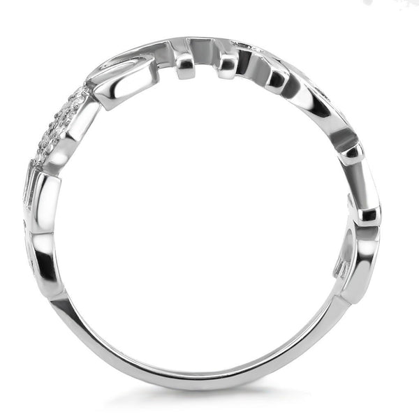 Herzförmiger Edelstahlring mit Zirkonia der Güteklasse AAA und dem Schriftzug „Be Strong“