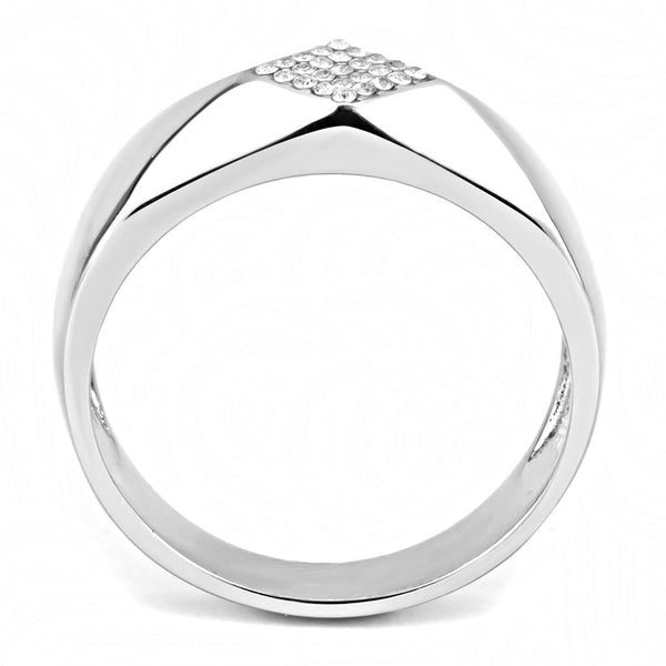 AAA Grade Clear CZ Form Rhombus Form Edelstahl Herren Hochglanz Ehering