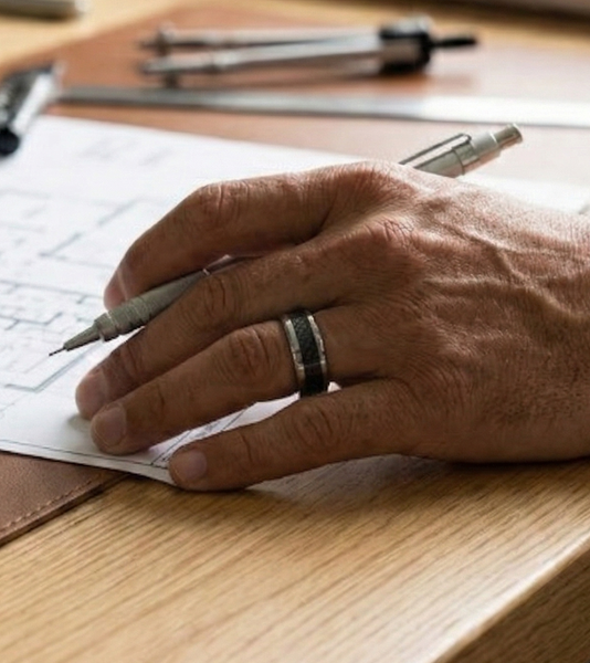 Couple Ring Set Mens Womens Polished Tungsten & Carbon Fiber checkered Band