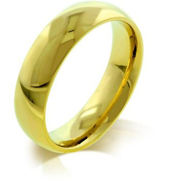His Hers Couple 3 PCS 6x6mm Round Cut CZ Gold IP Stainless Steel Wedding Set Mens Gold Band