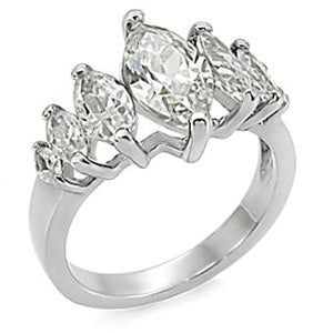 7 Marquise Cut CZ Women's Stainless Steel Ring - LA NY Jewelry