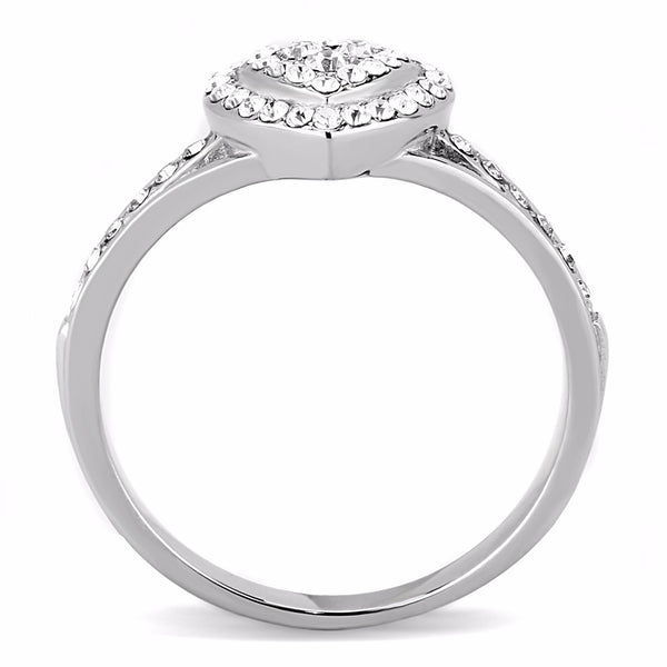 Top Grade Crystal Set Heart in Heart Shape Stainless Steel Women's Ring - LA NY Jewelry