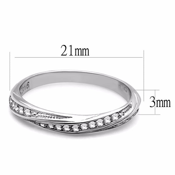 Top Grade Clear Crystal set in Non Tarnish Stainless Steel Small Light Band - LA NY Jewelry