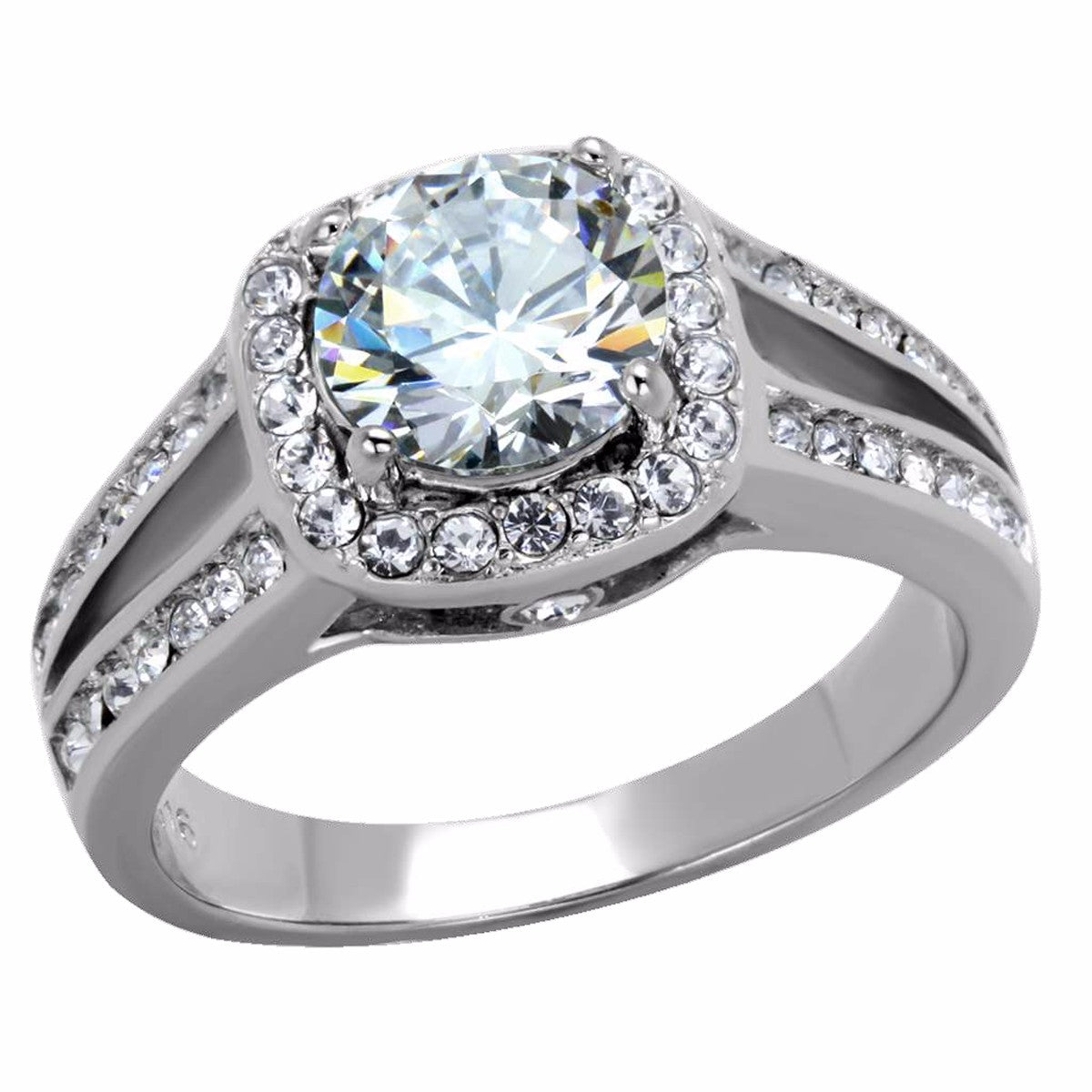 Women's Stainless Steel Cubic Zirconia Ring – Engagement & Wedding Band, Marquise Cut