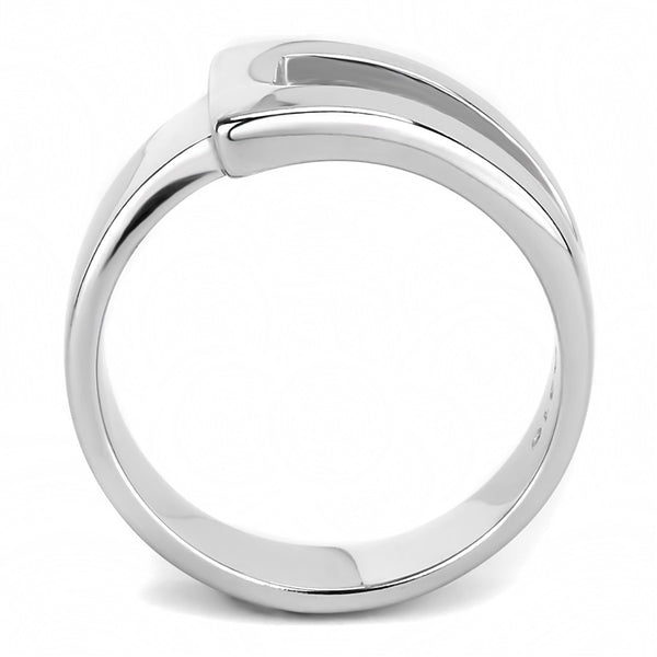 Designer Style High Polished Stainless Steel Fashion Womens Wide Band Ring - LA NY Jewelry