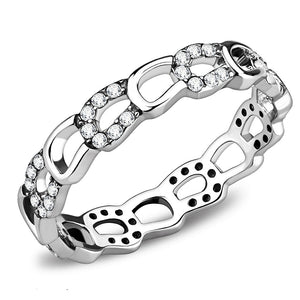 Top Grade Clear Crystal Designer 316 Stainless Steel Womens Forever Band - LA NY Jewelry