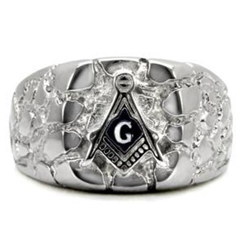 316 Stainless Steel Designer Masonic Mason Mens Ring - LA NY Jewelry