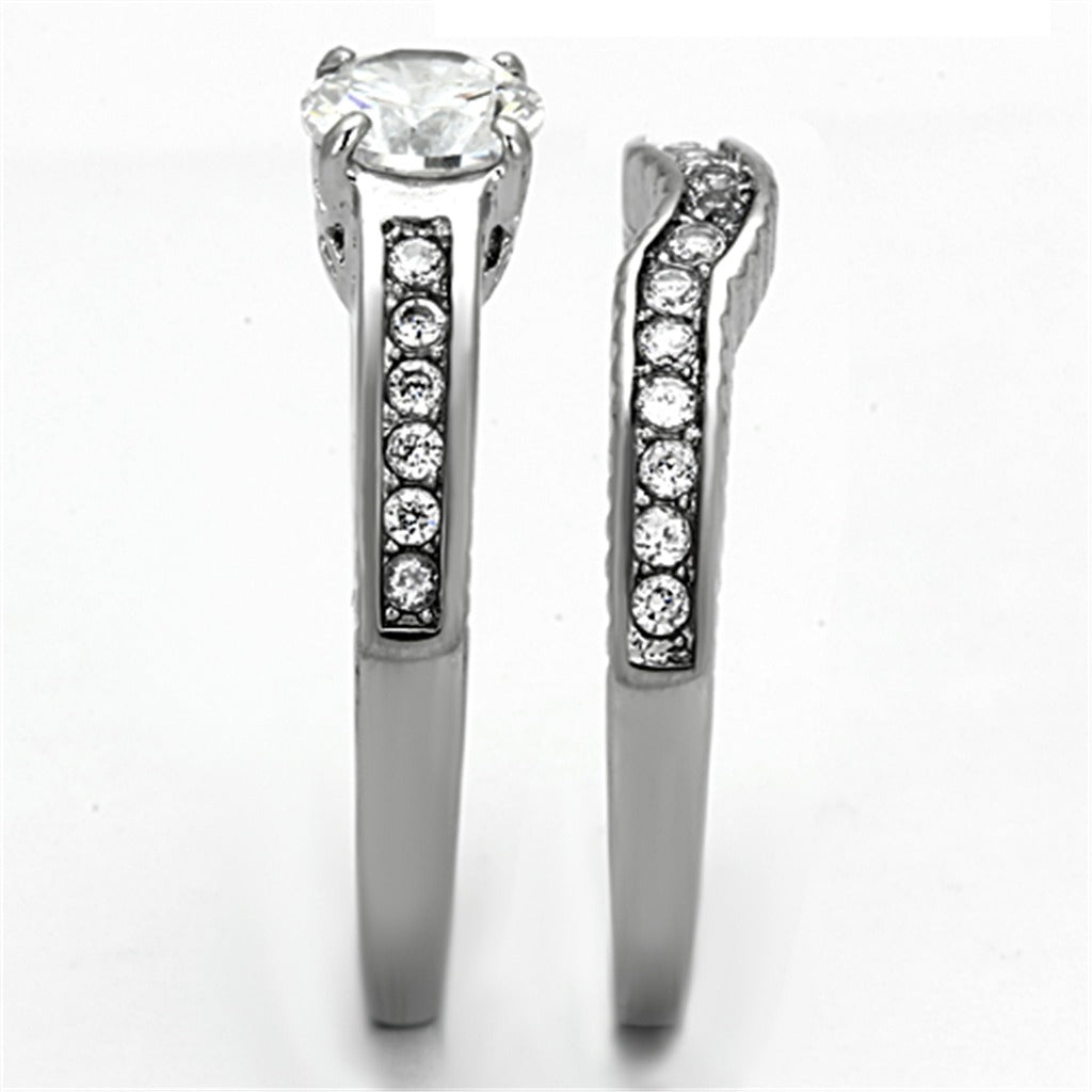 Marimor Women's .93 Ct Round Cut Cubic Zirconia Anniversary Ring – Stainless Steel – Sizes 5-10
