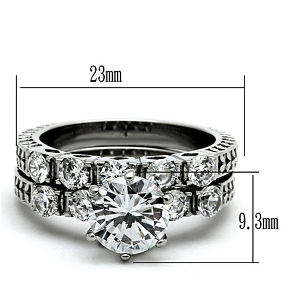 His Hers 3 PCS 8x8mm Brilliant Cut CZ Womens Wedding Ring Set & Mens Matching Band - LA NY Jewelry